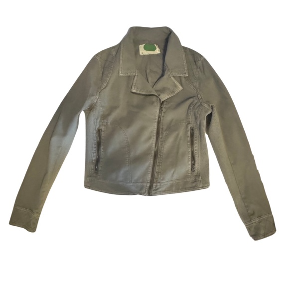 ANTHROPOLOGIE CROPPED RIBBED CLOTH MOTO JACKET - Picture 1 of 3